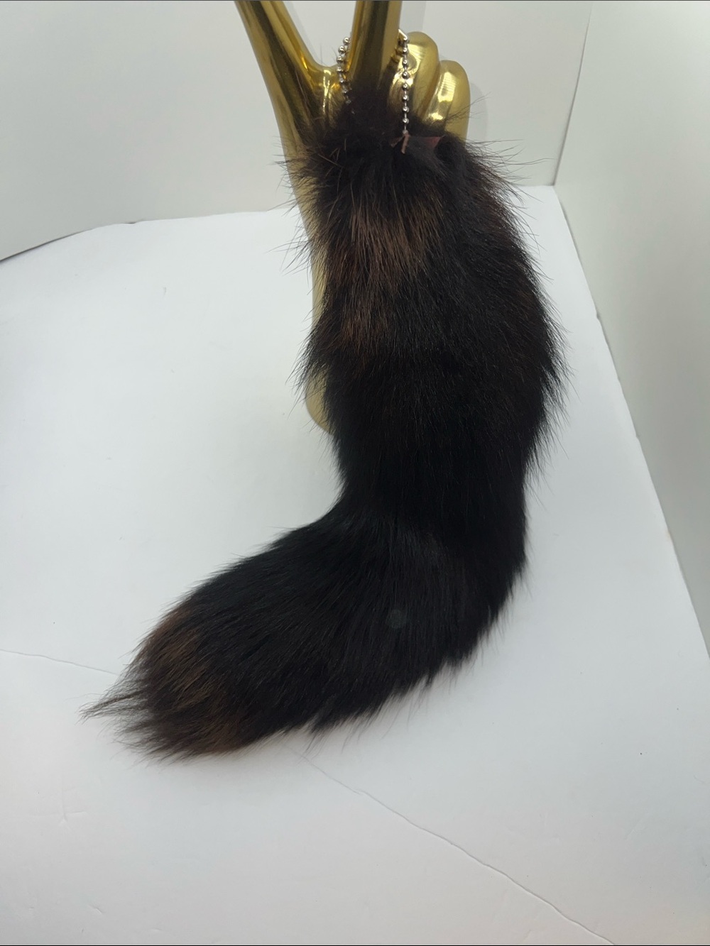 🦊 Fur Tail Keychain - Dark Brown
